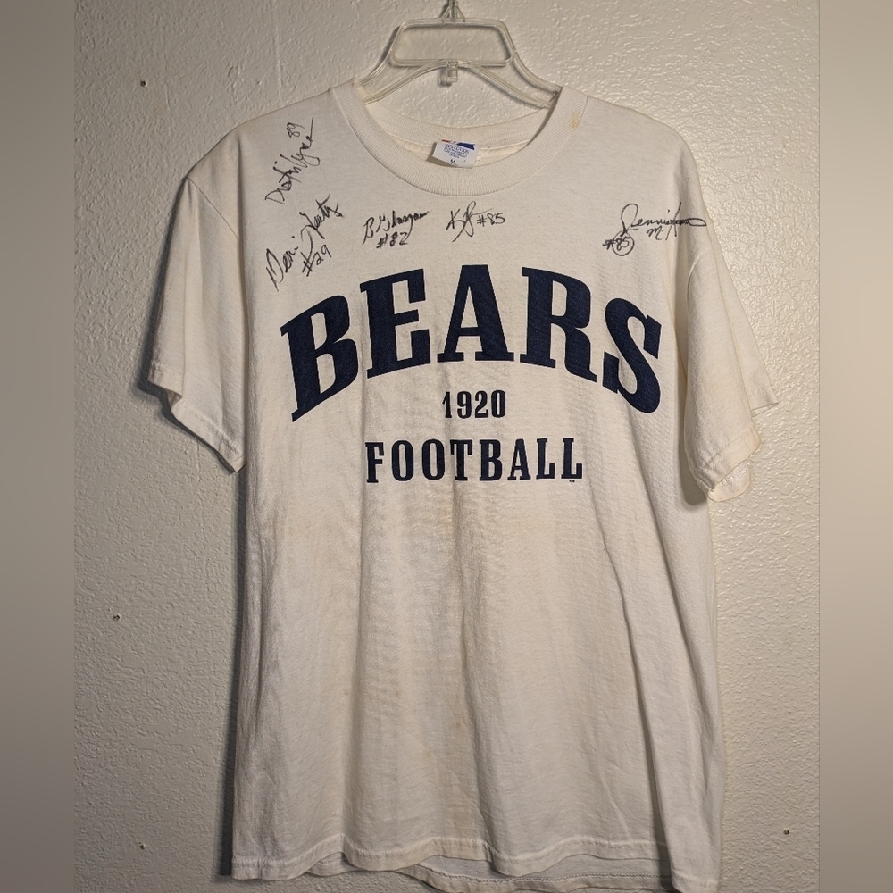 majestic White Bears Football T-Shirt Autograph Pre-owned